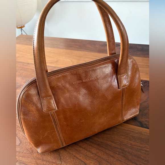 Derek Alexander Handbags - Derek Alexander Women's Tan Cognac Leather Satchel Purse